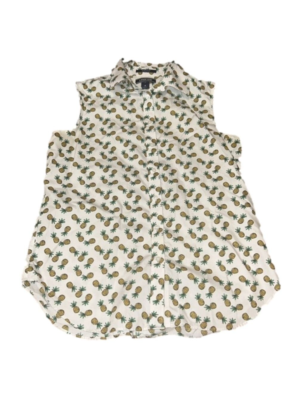 Lands End No Iron Supima Pineapple Sleeveless Tank